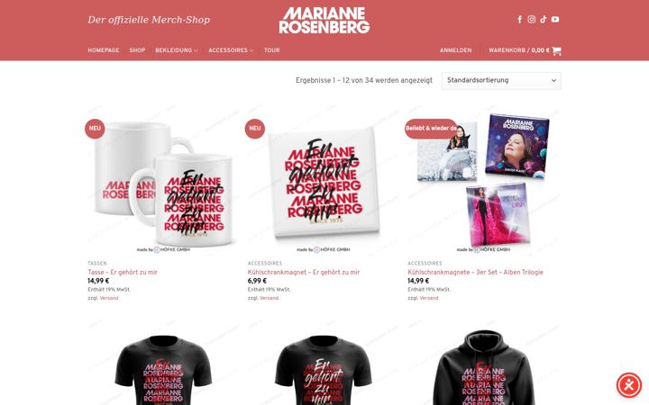 Képernyőkép: mariannerosenberg-shop.de