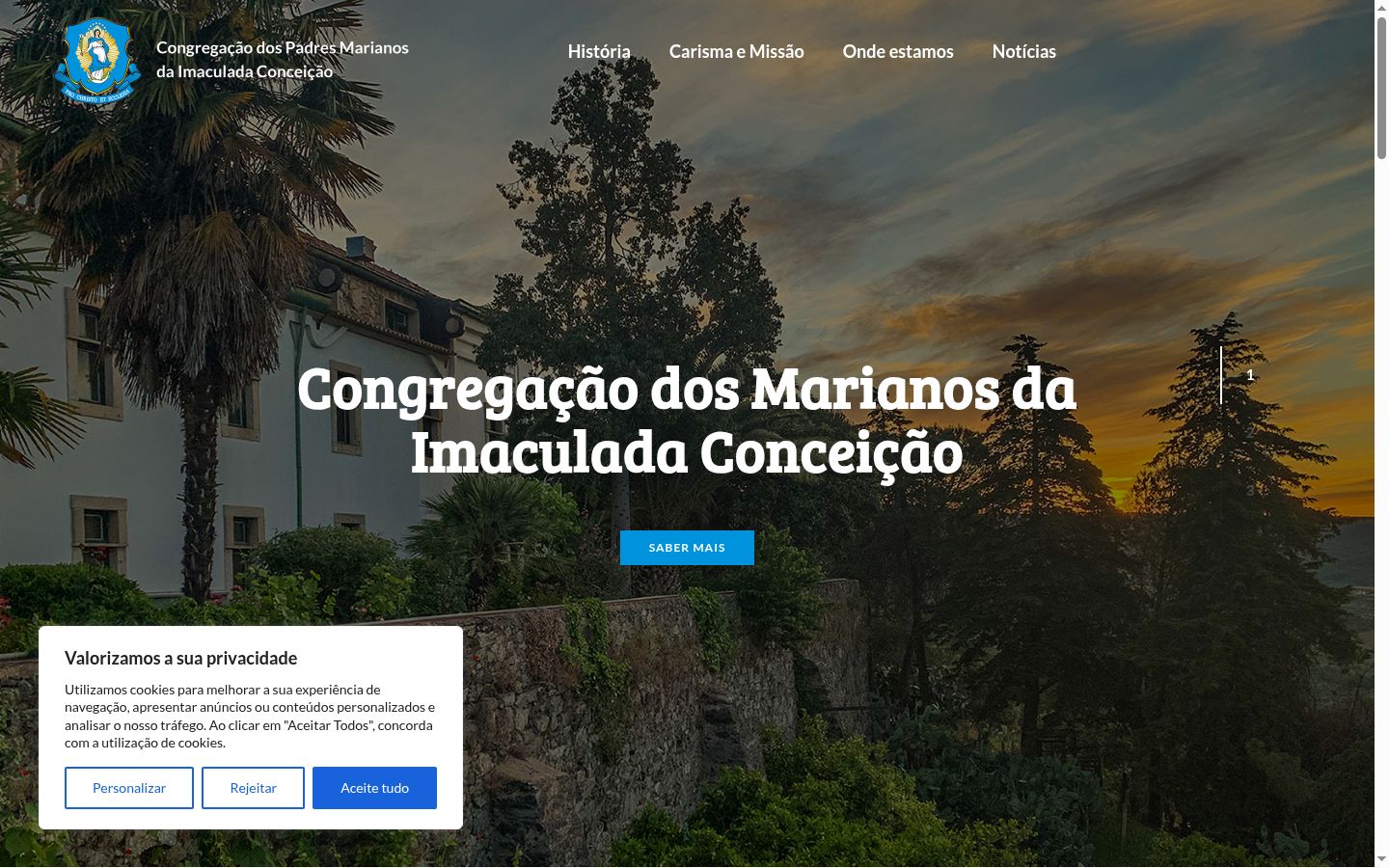 Screenshot del banner di consenso mostrato prima di qualsiasi interazione