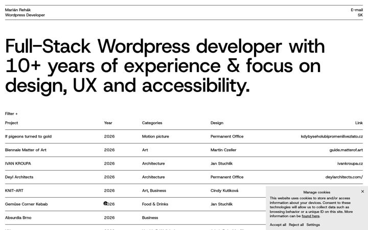 Screenshot of marianrehak.com