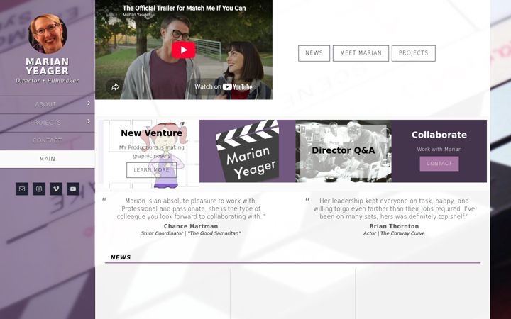 Screenshot of marianyeager.com