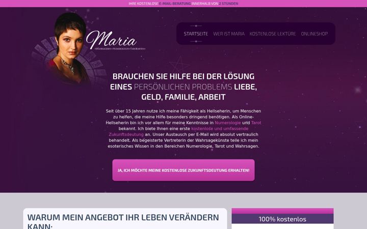 Screenshot of mariaorakel.com