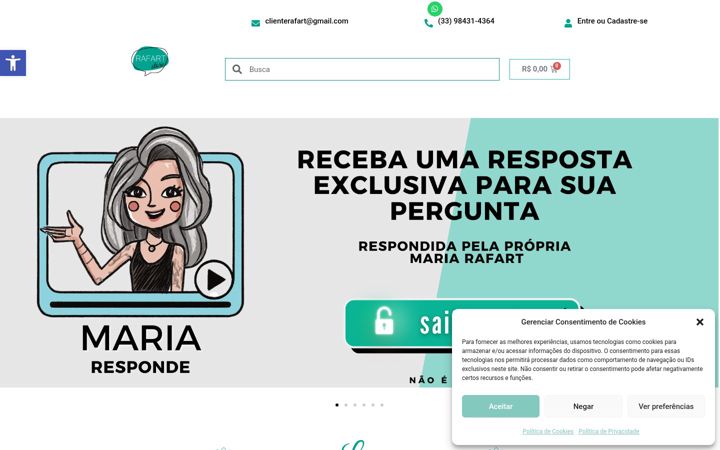 Screenshot of mariarafartstore.com.br