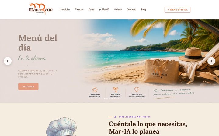 Screenshot of mariareciocatering.com