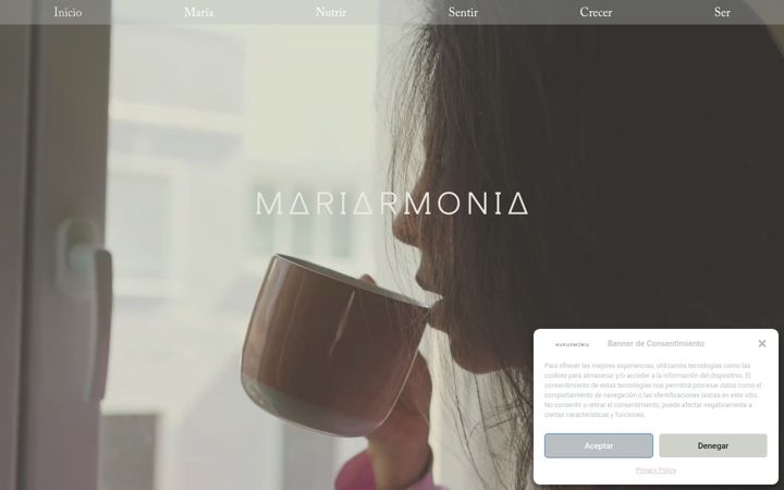 Screenshot of mariarmoniawellbeing.com