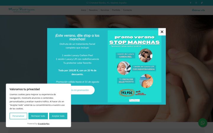 Screenshot of mariarodriguezestetica.com
