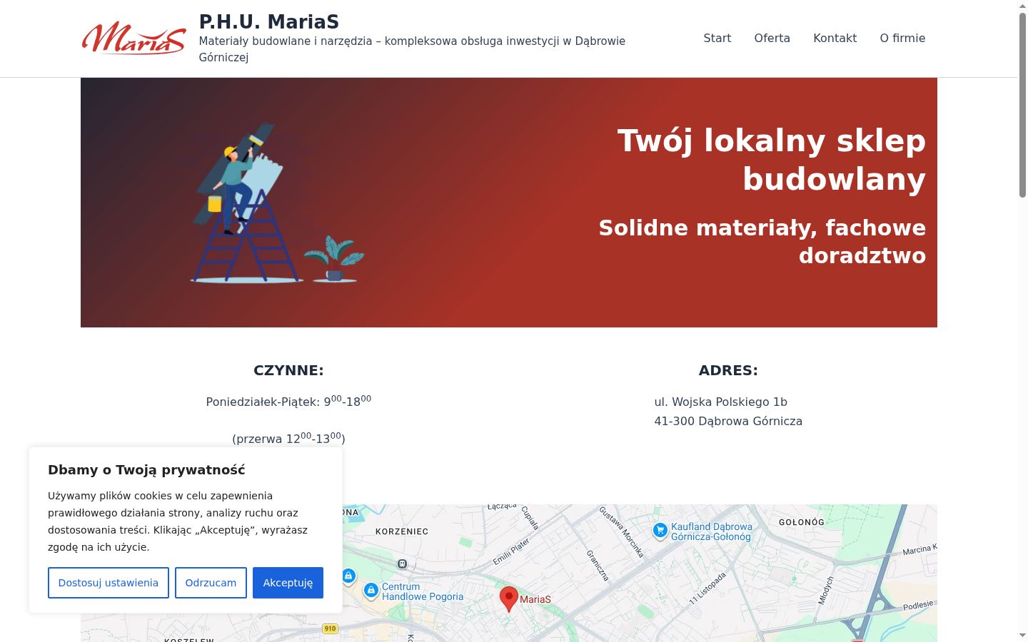 Zrzut ekranu banera zgody wyświetlanego przed jakąkolwiek interakcją