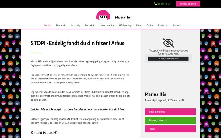 Screenshot of mariashaar.dk