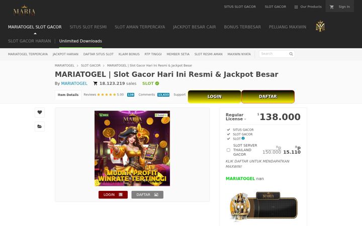 Screenshot of mariatogel8899.it.com