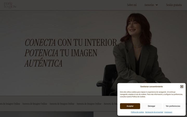 Screenshot of mariatoglow.com