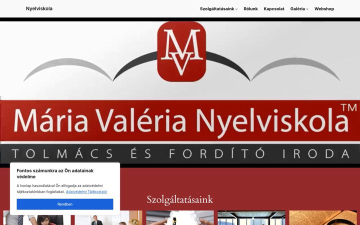Screenshot of mariavaleria.hu