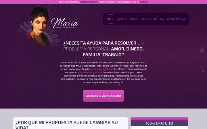 Screenshot of mariavidencia.com