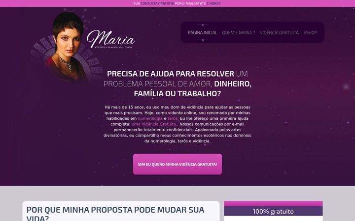 Screenshot of mariavidente.com
