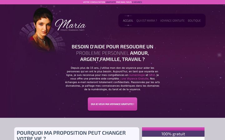 Screenshot of mariavoyance.com