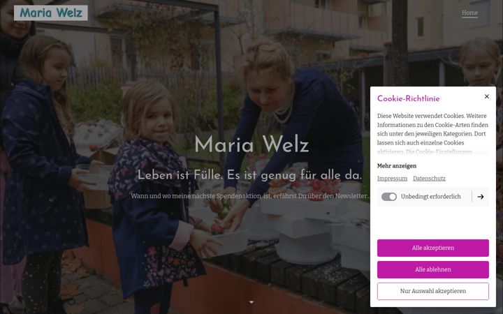 Screenshot of mariawelz.de