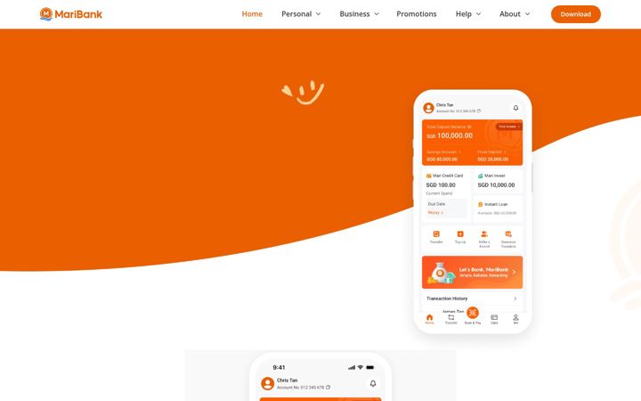 Screenshot of maribank.com.sg
