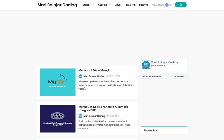 Screenshot of maribelajarcoding.com