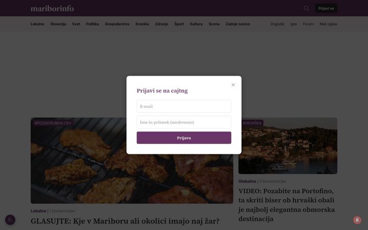 Screenshot of mariborinfo.com