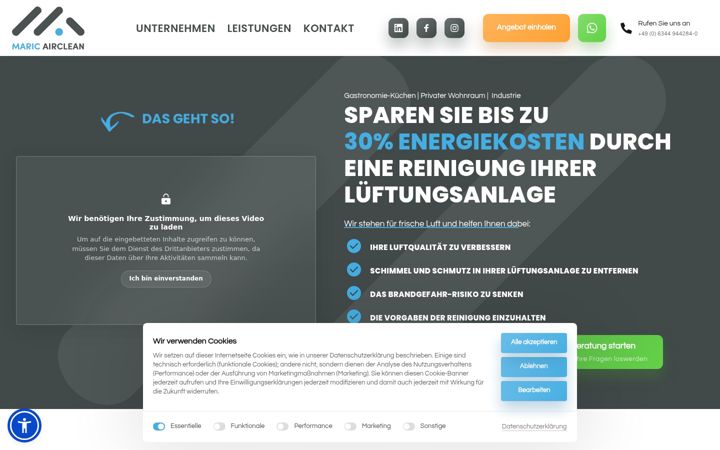 Screenshot of maric-airclean.com