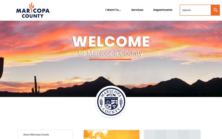 Skjámynd af maricopa.gov