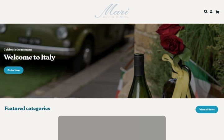 Screenshot of maridelidining.uk