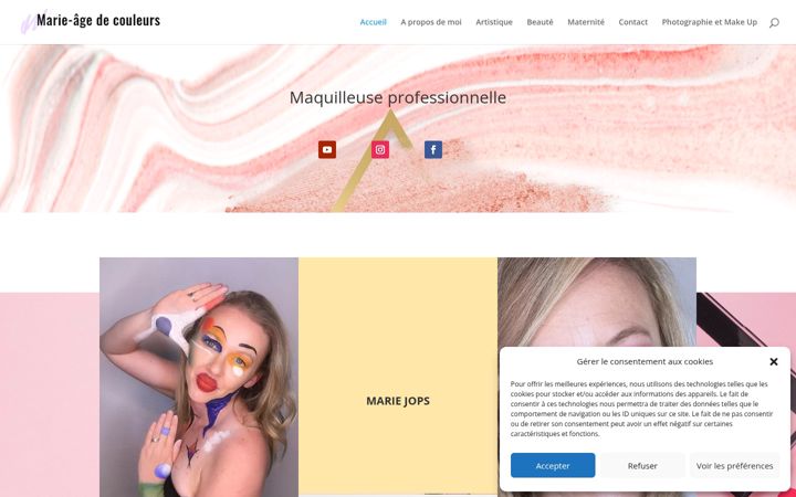 Screenshot of marieagedecouleursmua.com