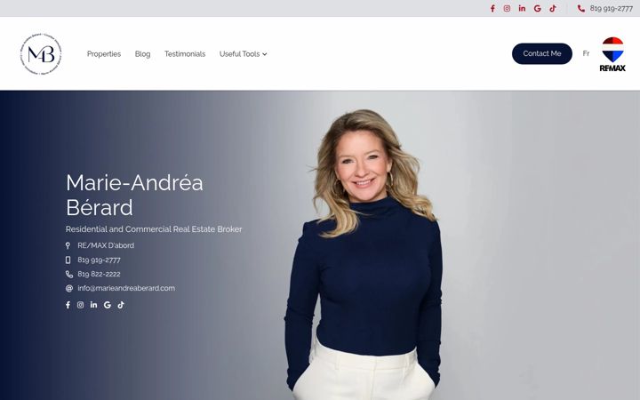 Screenshot of marieandreaberard.com