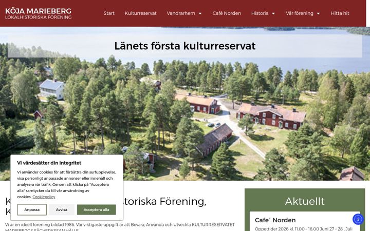 Screenshot of marieberg.org