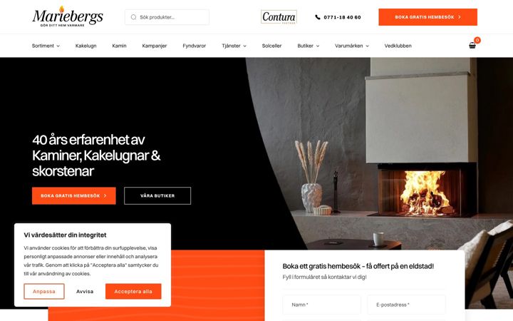 Screenshot of mariebergs.com