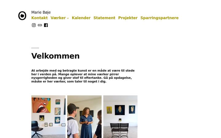 Screenshot of marieboje.dk