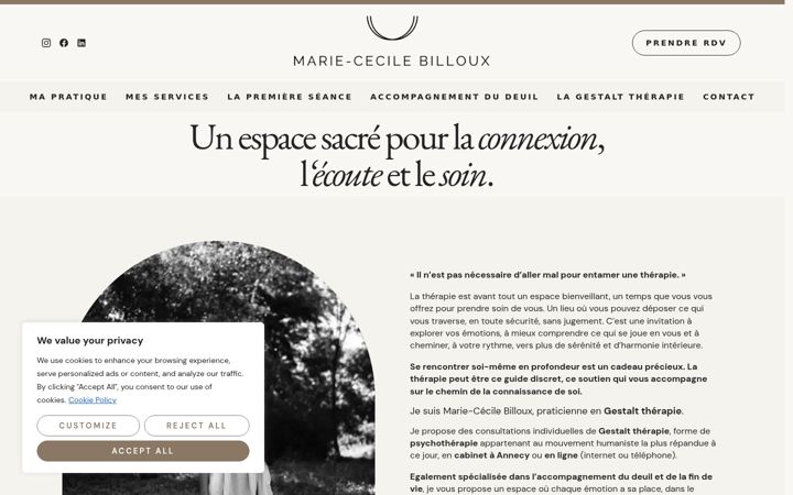 Screenshot of mariececilebilloux.com