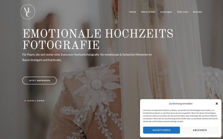 Screenshot of mariechristinfotografie.de