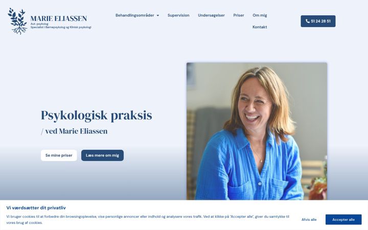 Screenshot of marieeliassen.dk