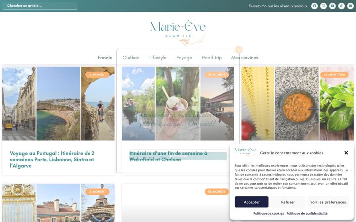 Screenshot of marieeveetfamille.com