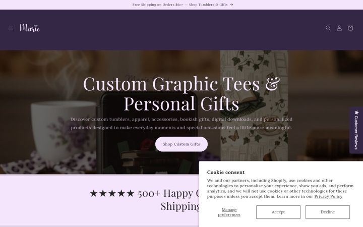 Screenshot of mariegems.com