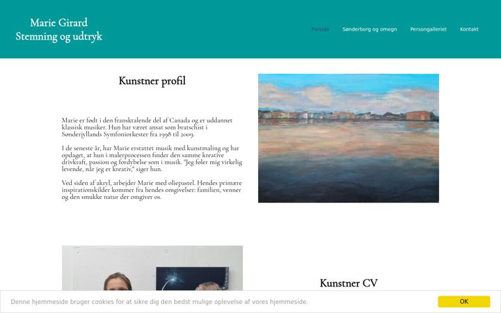 Screenshot of mariegirard.dk