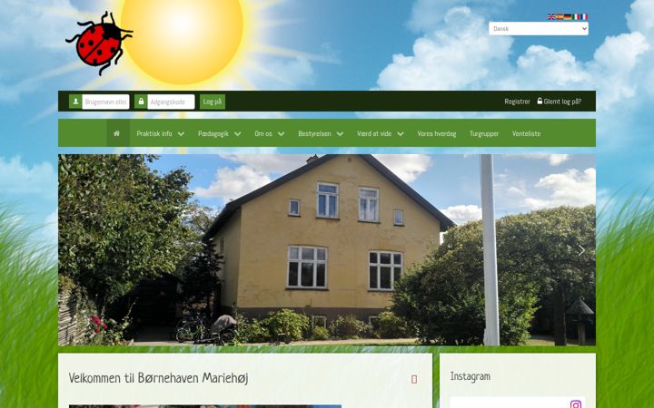 Screenshot of mariehoej.dk