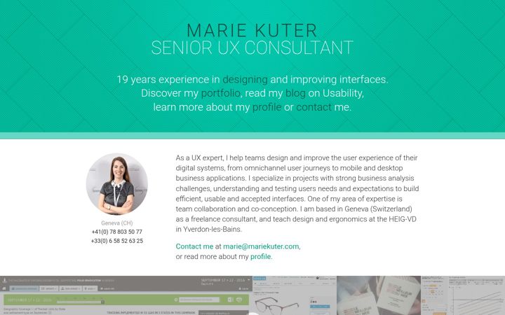 Screenshot of mariekuter.com