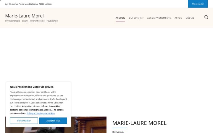 Screenshot of marielauremorel.com