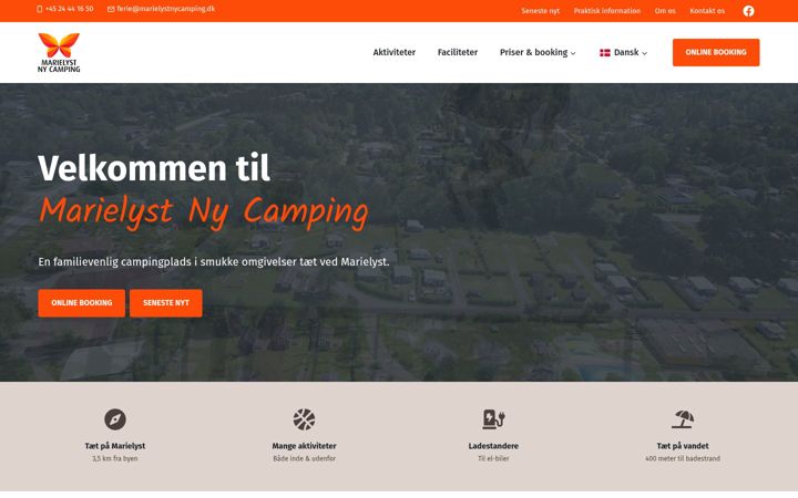 Screenshot of marielystnycamping.dk