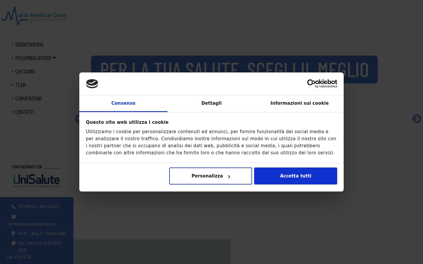 Captura de pantalla del banner de consentimiento mostrado antes de cualquier interacción