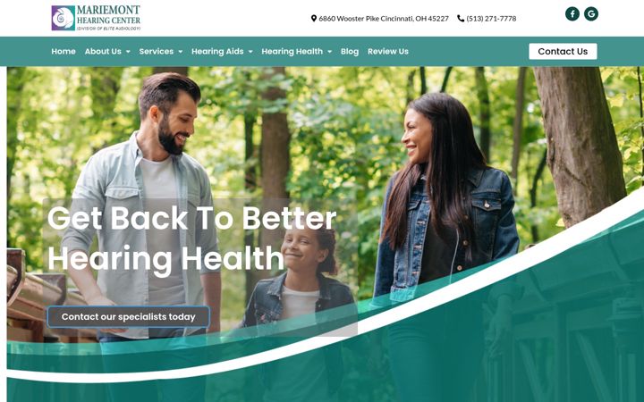 Screenshot of mariemonthearingcenter.com