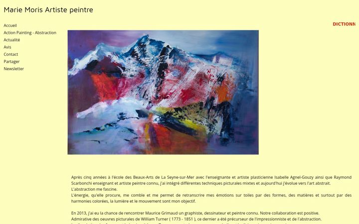 Screenshot of mariemorisartistepeintre.com