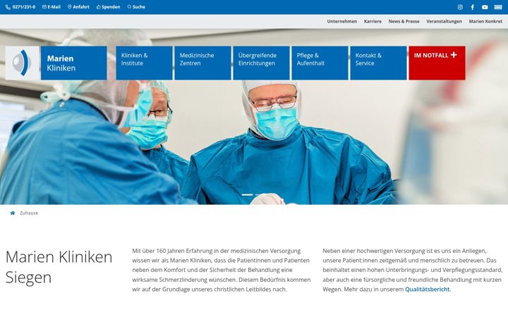 Screenshot of marien-kliniken.de