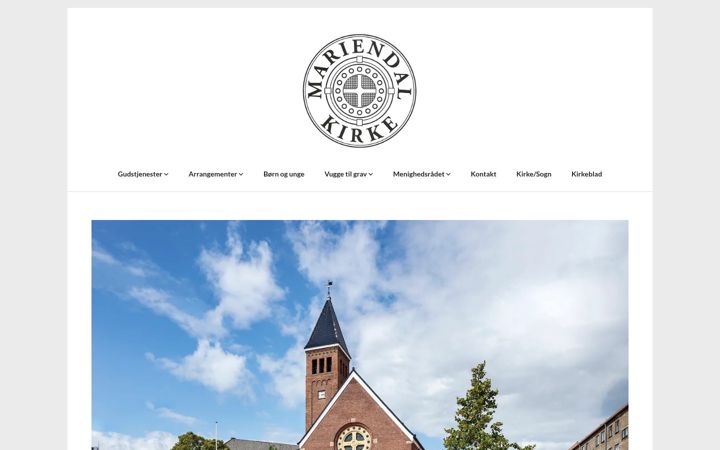 Screenshot of mariendalkirke.dk