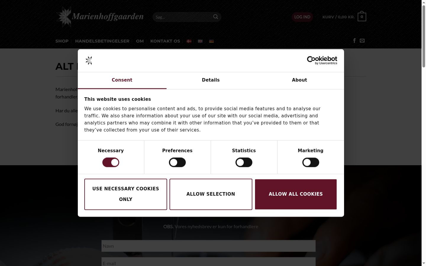 Sutikimo reklamjuostės, rodytos prieš bet kokią sąveiką, ekrano kopija