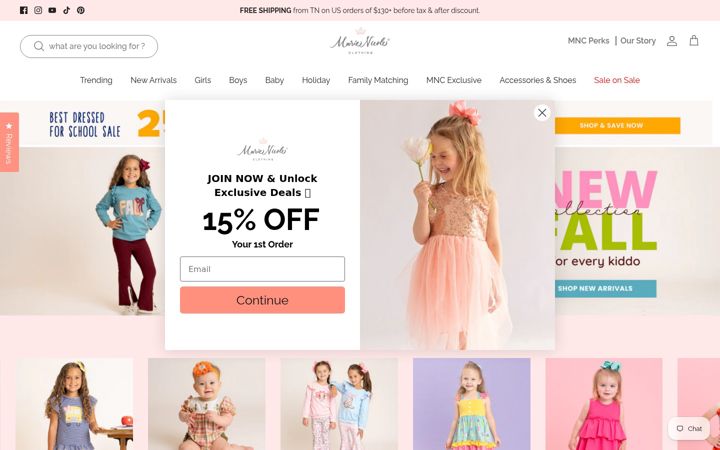 Screenshot of marienicoleclothing.com