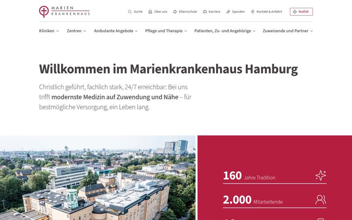 Screenshot of marienkrankenhaus.org