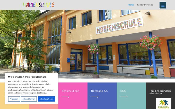 Screenshot of marienschule-ob.de