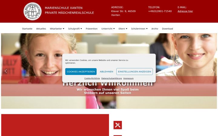 Screenshot of marienschule-xanten.de