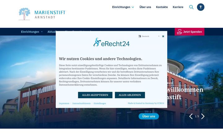Screenshot of marienstift-arnstadt.de